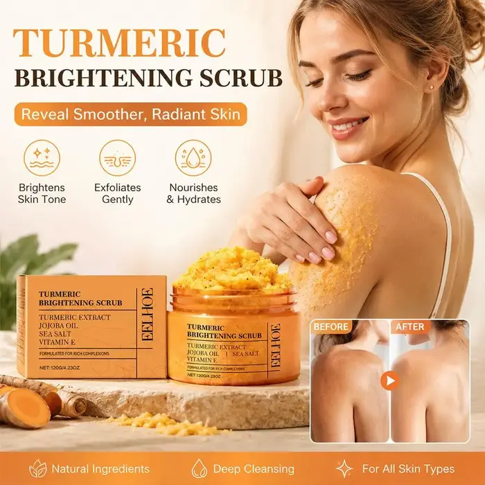 Gommage corporel au curcuma 120G 1/2/3PCS - Exfoliant entièrement naturel pour le corps