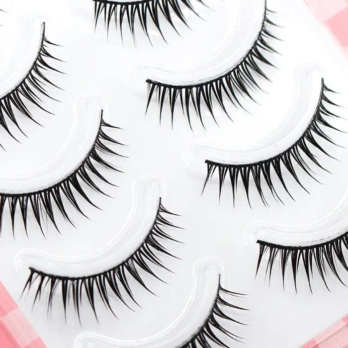 5 paires de faux cils bande vaporeux faux cils naturel pointu vaporeux épais cils pour utilisation j