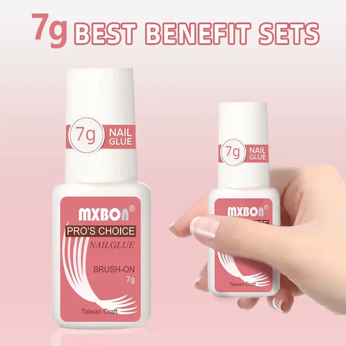 Colle pour faux ongles à séchage rapide, 7g, Super forte, avec brosse, pointes en acrylique, strass,