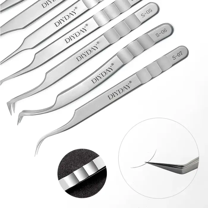 DIYDAY pince à épiler pour Extension de cils pince à épiler de précision pour sourcils en acier inox