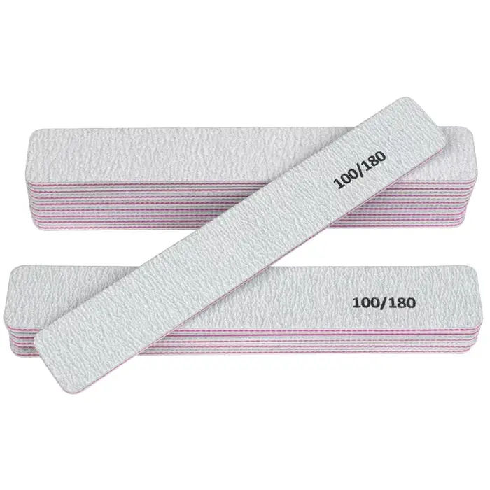 Tampon de lime à ongles gris 100/180, carré droit, Lime a Ongle, limes de ponçage pour manucure, dis