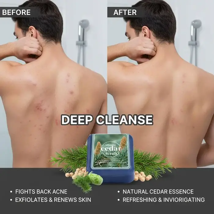 Savon à l'huile essentielle de cèdre pour hommes