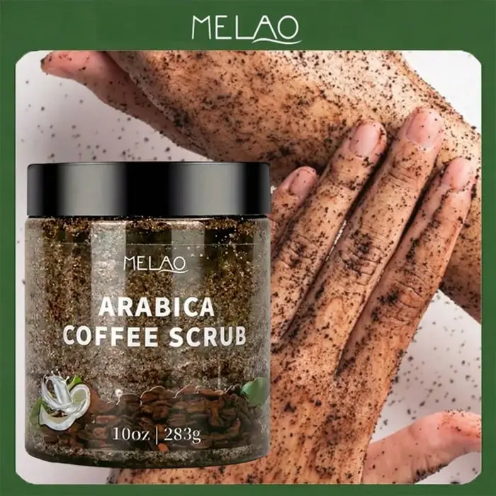MELAO Gommage au café Arabica – Gommage corporel exfoliant tout naturel pour le soin de la peau, sel