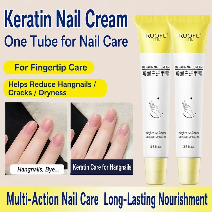 Crème à ongles à la kératine : Lisse les bords vifs