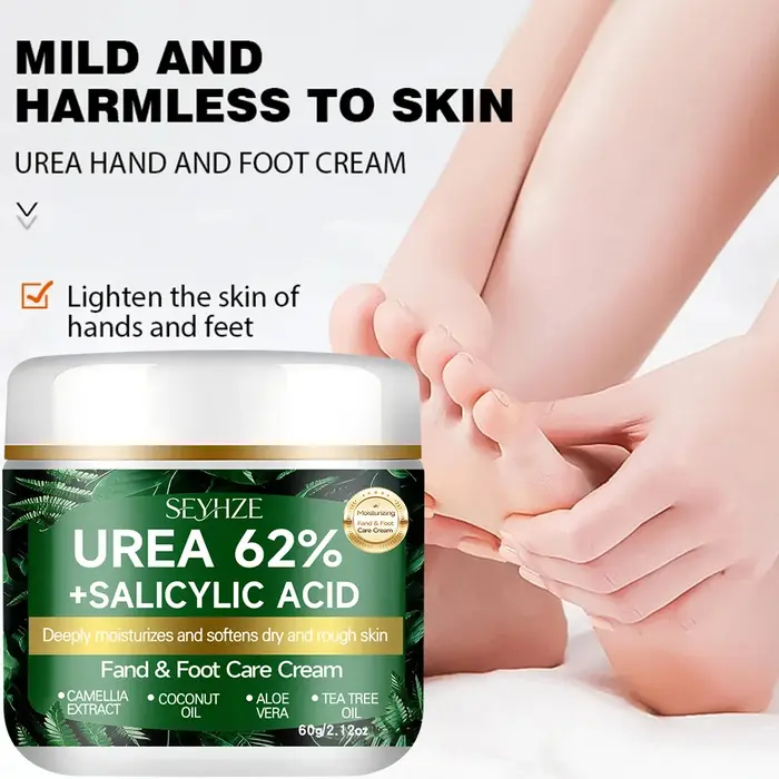 Crème pour les pieds SEYHZE avec 62% d'urée et d'acide salicylique pour peaux sèches et rugueuses