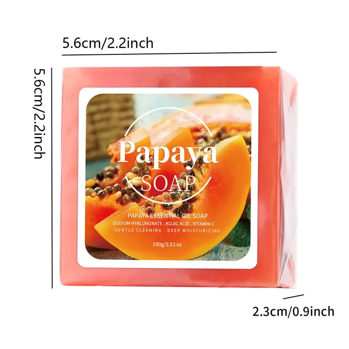 100g B + extrait de papaye savon nourrissant fait à la main nettoyage en profondeur blanchissant