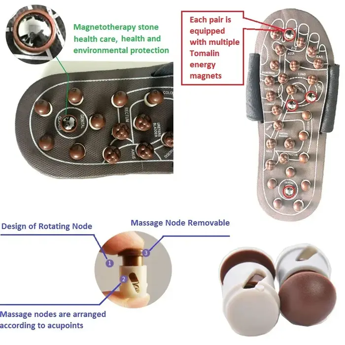 Massage Pieds Chaussons D’Acupuncture Outils De Massage Activation De Point Réflexologie Soulagement