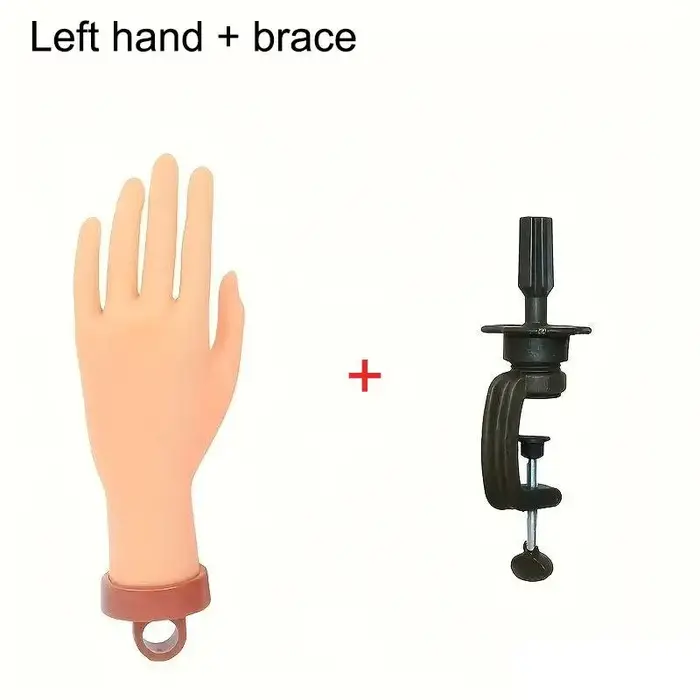 Main de mannequin pour la pratique des ongles avec support de bureau réglable