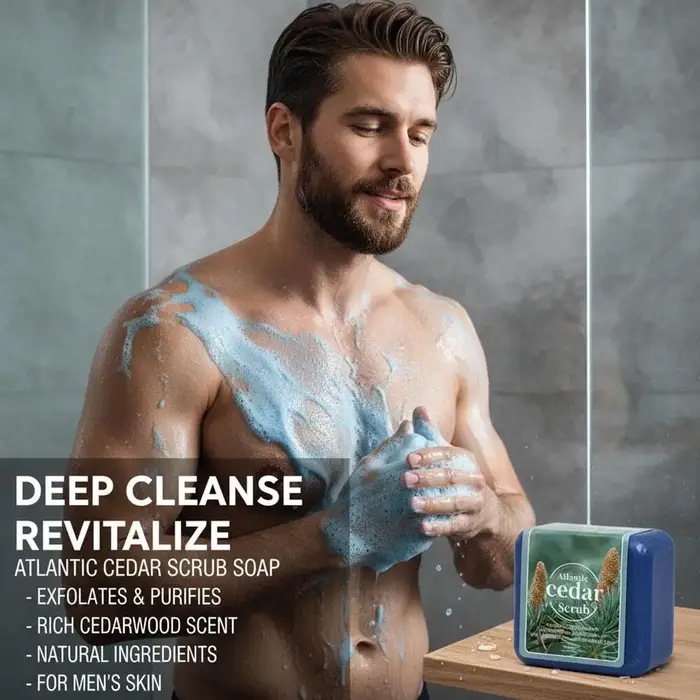Savon à l'huile essentielle de cèdre pour hommes