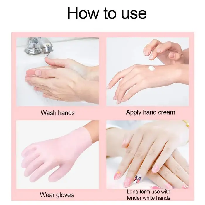 Gants de traitement des mains en silicone – Thérapie réutilisable de verrouillage de l'humidité pour une hydratation