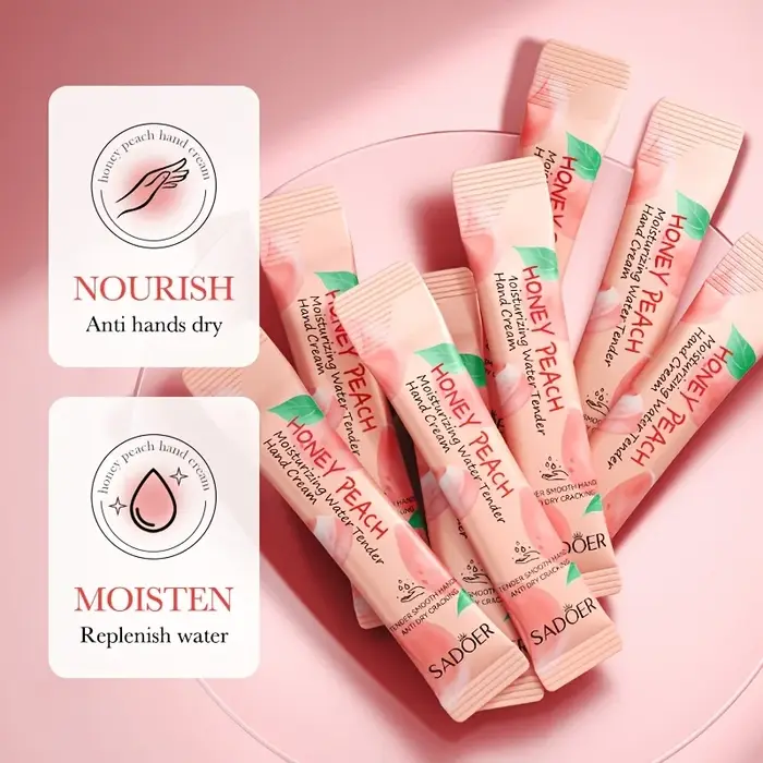 Crème hydratante et nourrissante pour les mains au miel et à la pêche