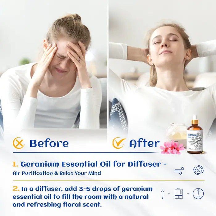 HIQILI huile essentielle de géranium 100% pur naturel Rose hortelle d'eucalyptus ​ ​ Fabrication de bougies diffuseur