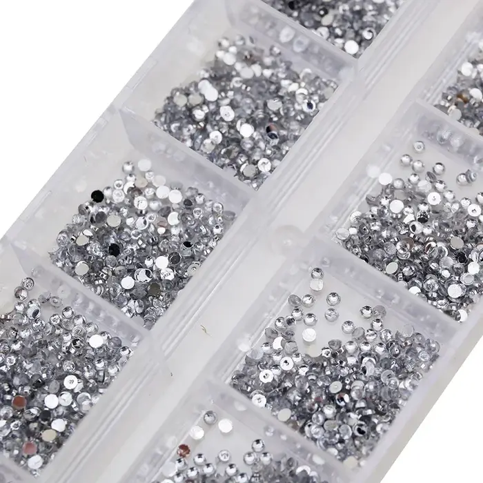 Strass argentés transparents, 3000 pièces, 1.5mm, paillettes rondes pour Nail Art, décorations DIY, 