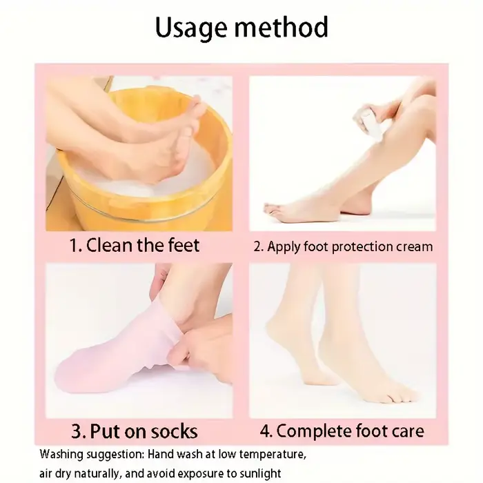 Lot de 2 chaussettes hydratantes en Gel de Silicone pour pieds secs et craquelés