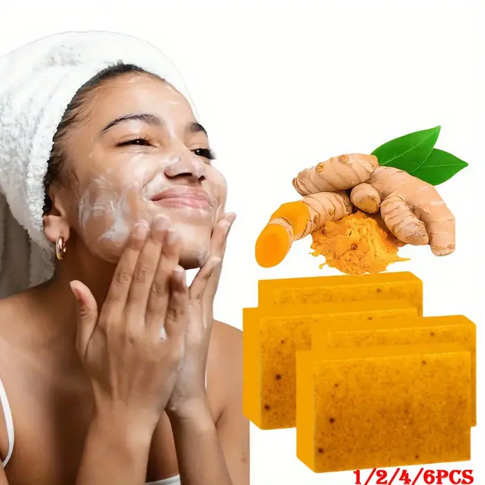 Savon gommage fait à la main à l'acide kojique au curcuma