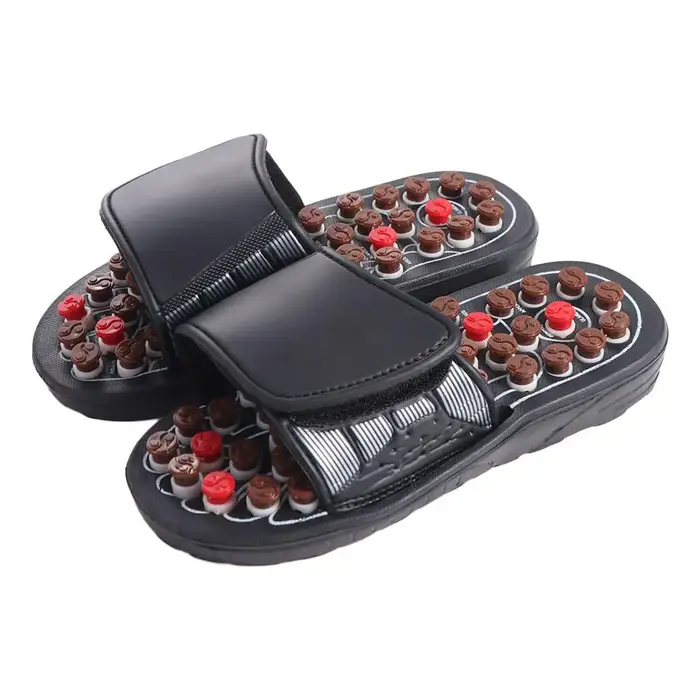Chaussures de Massage des pieds rotatives, antidérapantes, pantoufles de Massage d'acupression unise
