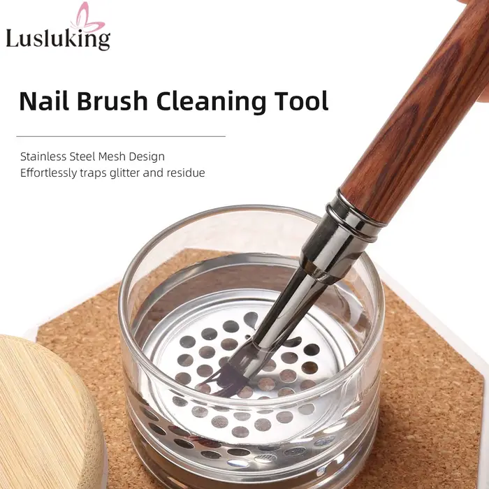 Tasse de nettoyage de brosse à ongles, stylo de lavage, tasse de brosse avec Base en maille en acier
