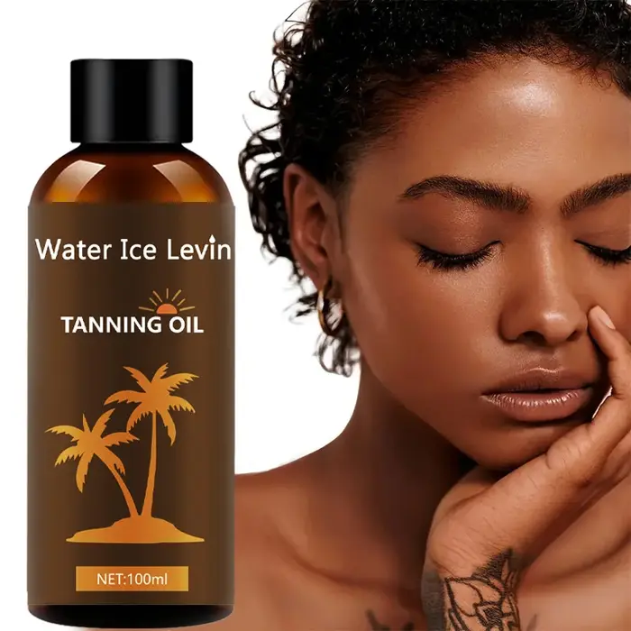 Huile de bronzage hydratante avec acide hyaluronique et collagène pour une peau lisse