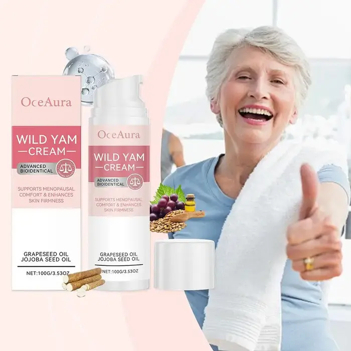 Nouvelle crème d'igname sauvage pour l'équilibre des hormones ménopause apaisante réduire les flashs chauds