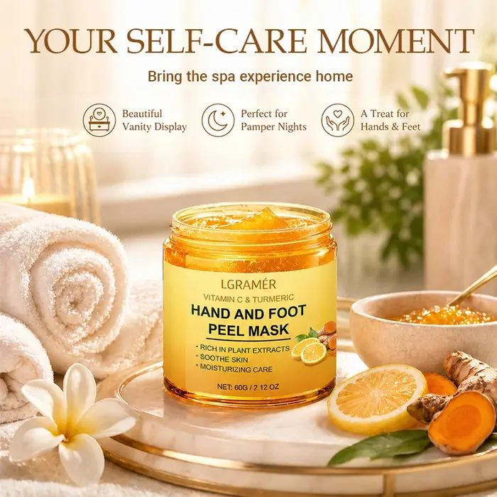 Masque pour les mains et les pieds à la vitamine C et au curcuma