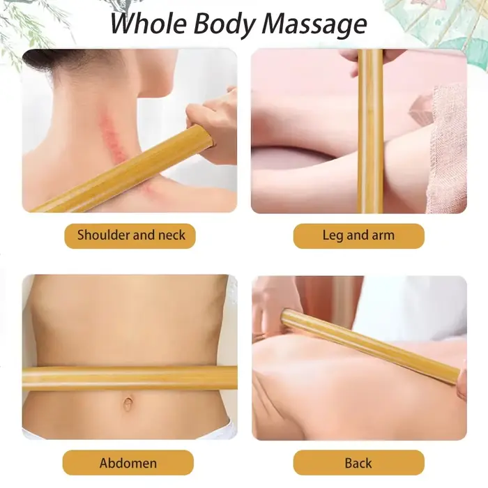 Bâtons de massage Maderoterapia en bambou naturel