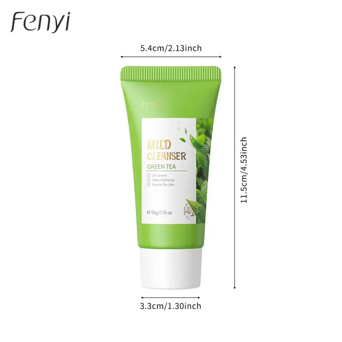 Nettoyant pour le visage au thé vert 50g, nettoyage en profondeur de la peau, hydratant, élimination