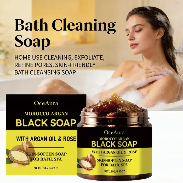 Savon noir marocain à l'huile d'argan pour exfolier