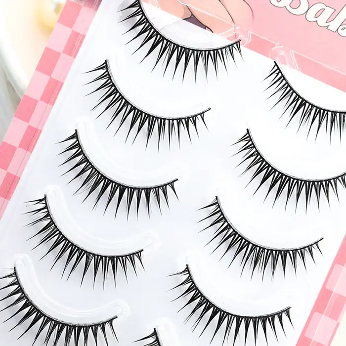 5 paires de faux cils bande vaporeux faux cils naturel pointu vaporeux épais cils pour utilisation j