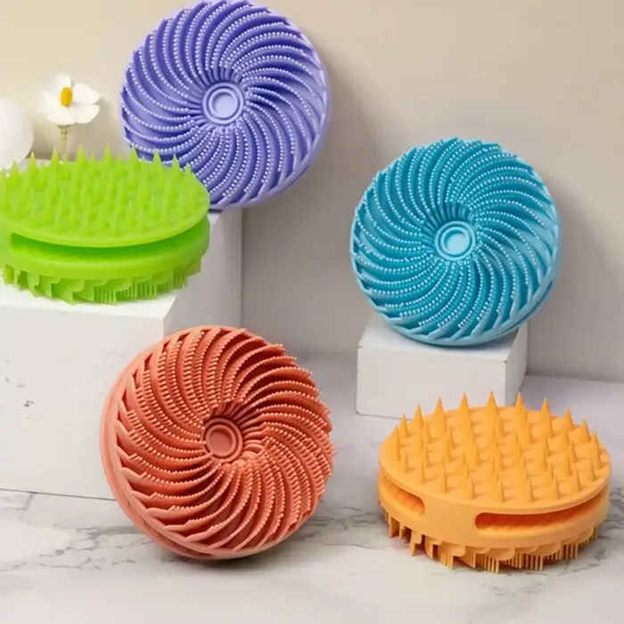 Gant de massage exfoliant doux en silicone pour le corps et le cuir chevelu