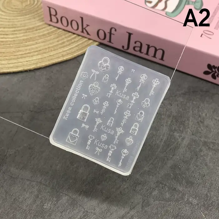 Moule à ongles en Silicone, bouton papillon de dessin animé, serrure à clé, accessoires de décoratio