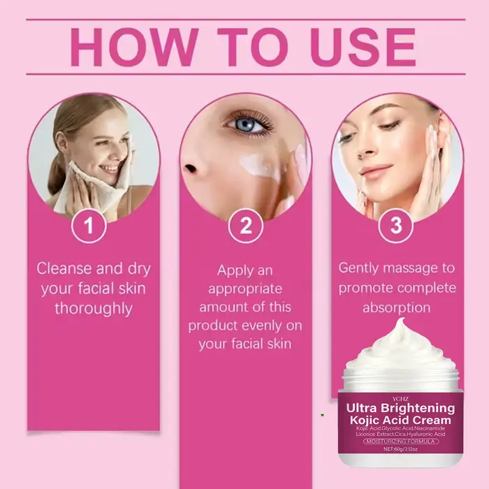 Crème éclaircissante à l'acide kojique contenant de la niacinamide