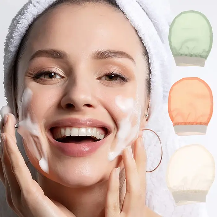 Soie exfoliante visage lavage beauté serviette doux exfoliant peau bain gommage