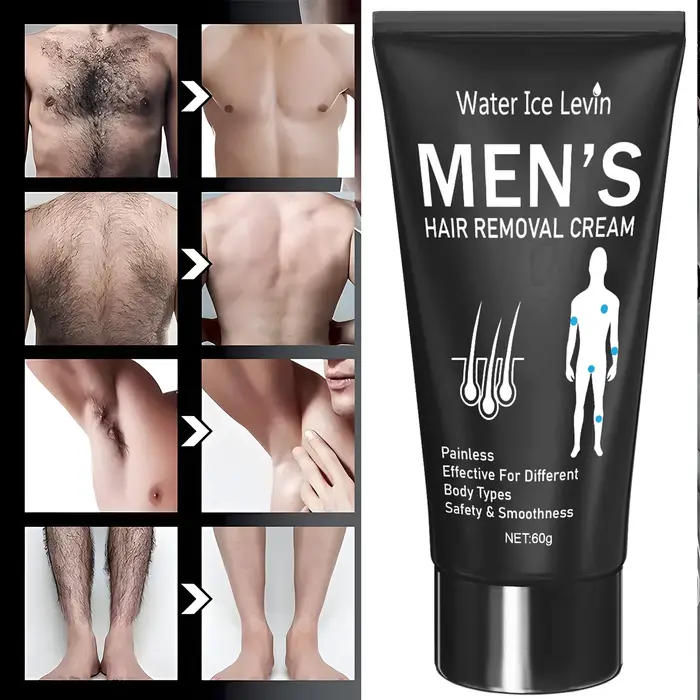 Crème dépilatoire unisexe 60g, sans douleur, rapide et efficace pour une peau lisse et fraîche, rest