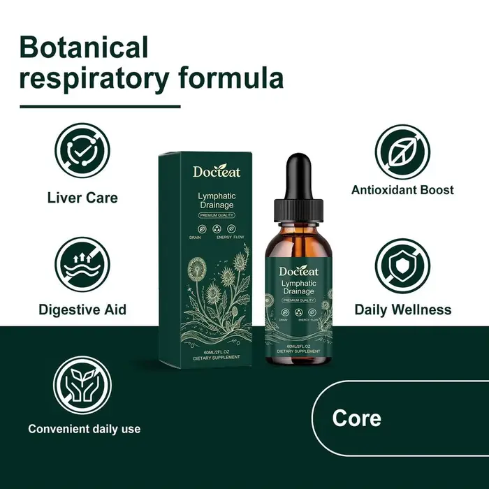 Gouttes de drainage lymphatique naturelles pures 60 ml - Favorisent la récupération et la maintenance de la fonction