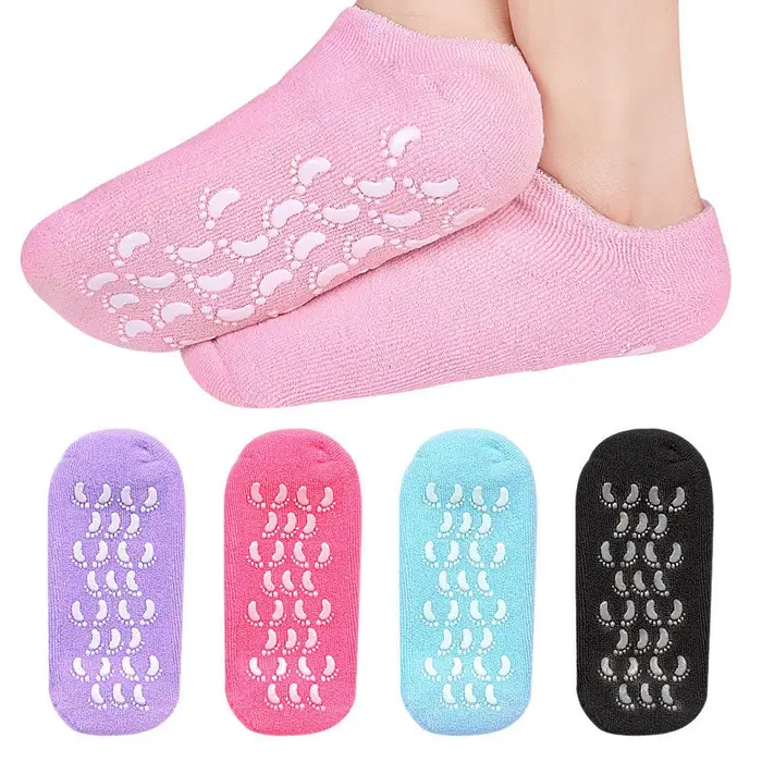 1 paire de chaussettes hydratantes multicolores à l'huile essentielle