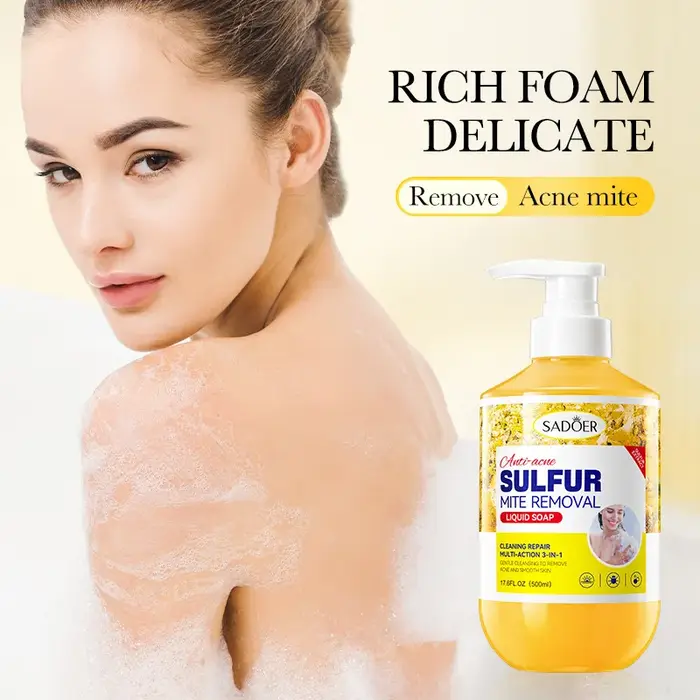 Gel Douche Anti-Acariens au Soufre 500ml – Nettoyage Profond
