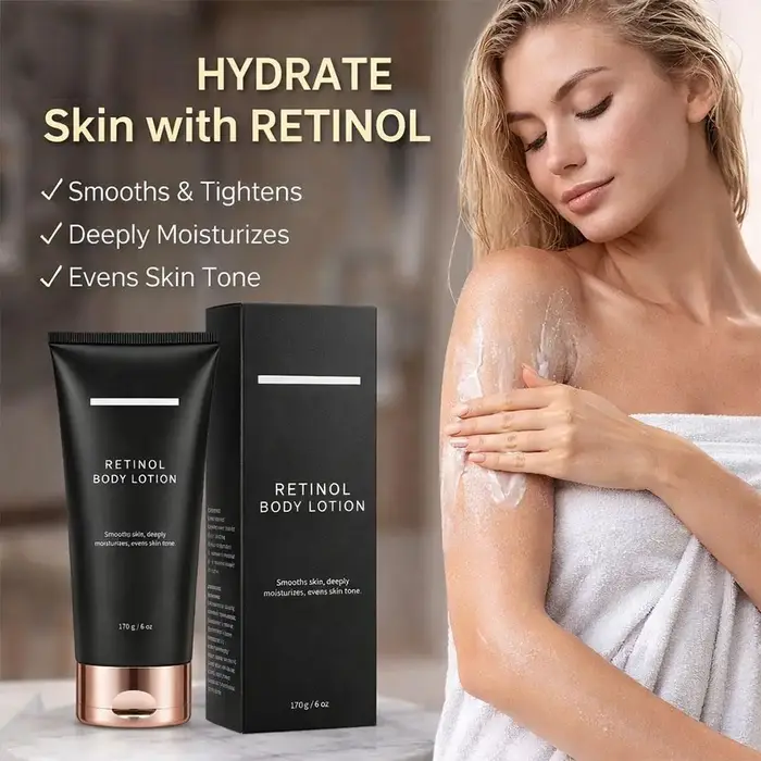 Lotion corporelle au rétinol hydratante et raffermissante pour peaux crépues