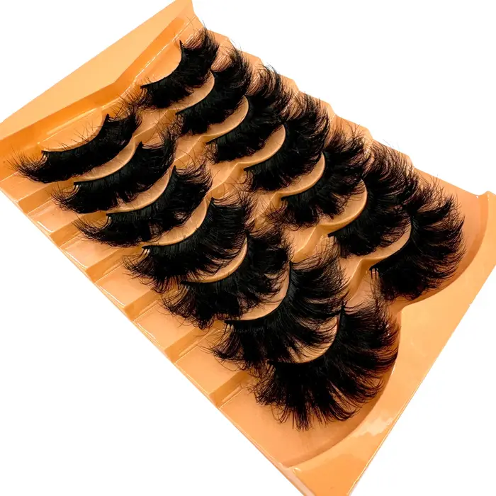 7 paires 25mm 8D Faux cils de vison en vrac moelleux naturel