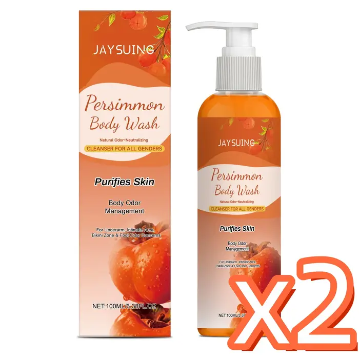 Gel Douche au Kaki Nettoyant Doux Désodorisant Exfoliant Maintient le Confort de la Peau Contrôle Longue Durée du Sébum Lavant Corporel Parfumé