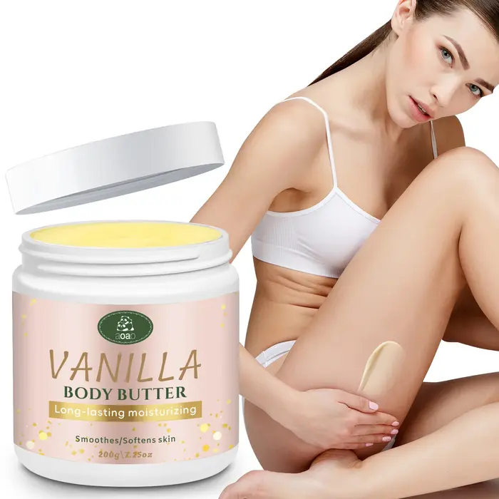 Beurre corporel vanille à l'huile de noix de coco et de karité nourrit la peau sèche