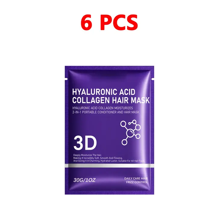 Masque capillaire au collagène et à l'acide hyaluronique 30g – Traitement revitalisant en profondeur pour cheveux secs