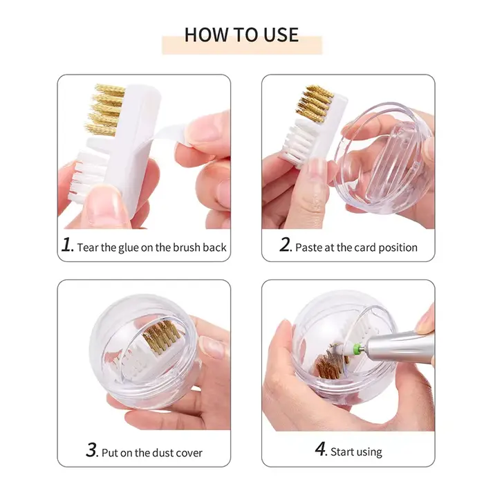 Mèches électriques pour perceuse à ongles, brosse avec boîte anti-poussière, coupe-manucure portable