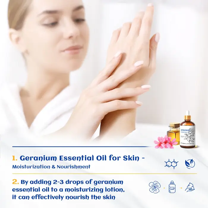 HIQILI huile essentielle de géranium 100% pur naturel Rose hortelle d'eucalyptus ​ ​ Fabrication de bougies diffuseur