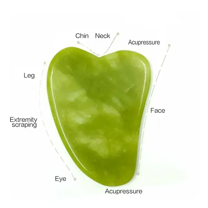Rouleau de Jade naturel pour le visage Gua Sha, pierre naturelle, masseur de corps et de cou, points