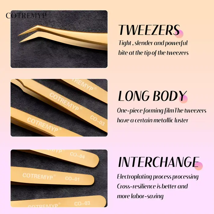 Pincettes de précision pour cils, bricolage, applicateur d'extension de cils, outils d'épilation en 