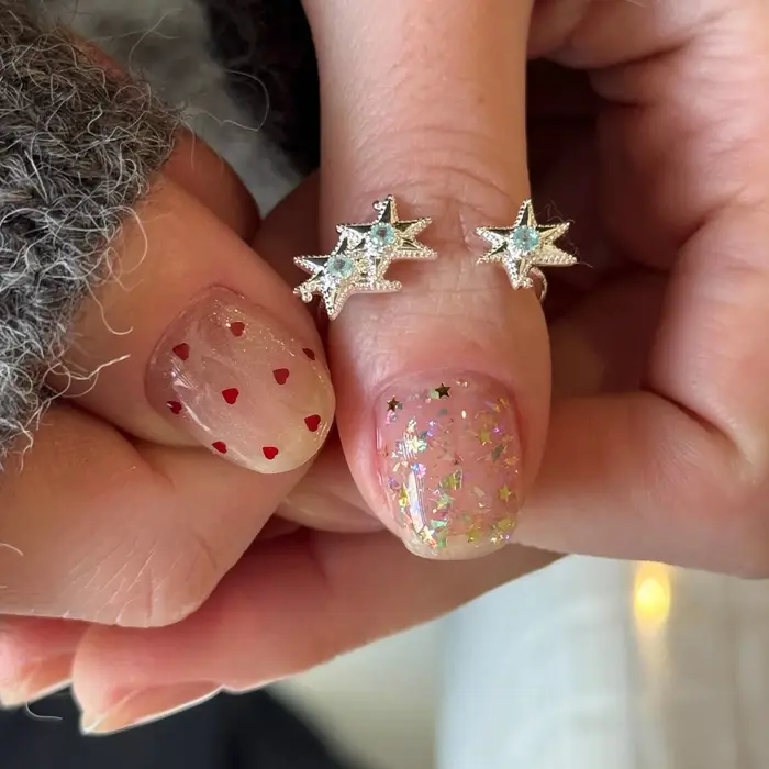 Mini étoile rouge foncé, accessoires pour ongles à paillettes, brillants, faits à la main, portables