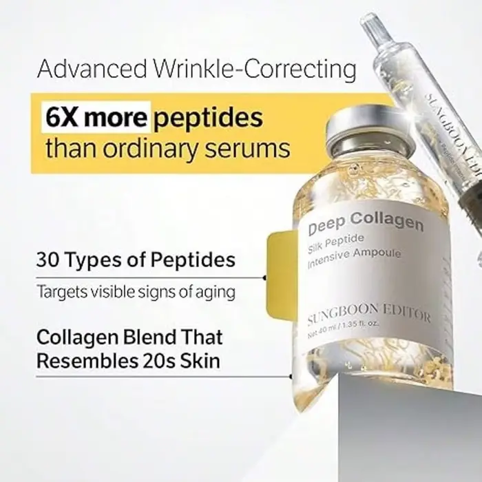 Ampoule de lifting intensif au peptide de soie | Sérum anti-âge pour le visage avec collagène et complexe de 30 peptides
