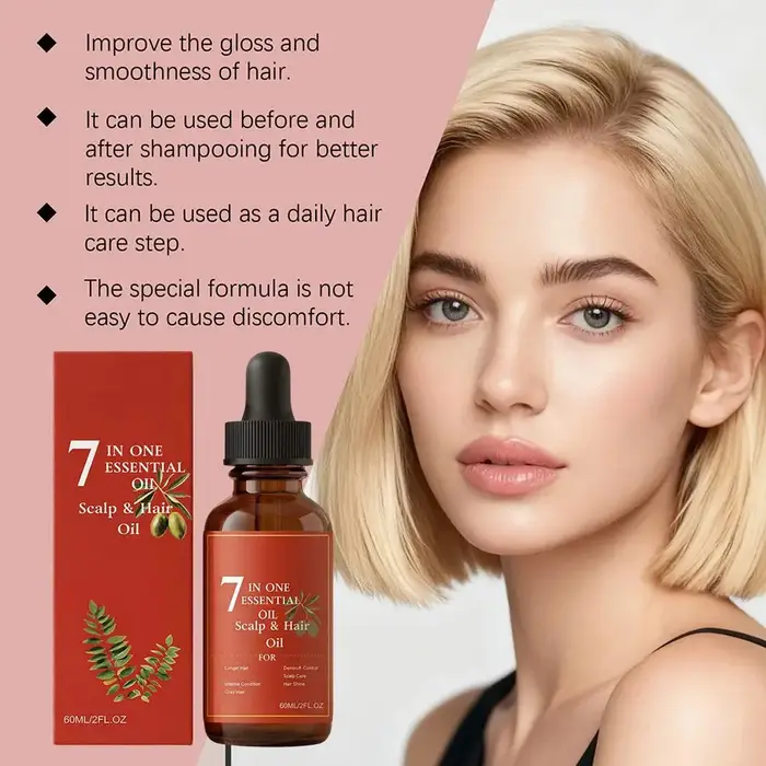 Huile Essentielle 7-en-1 pour Cuir Chevelu et Cheveux