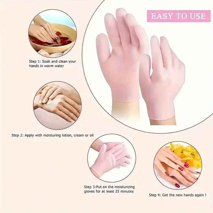 2 paires de gants en silicone réutilisables pour mains sèches