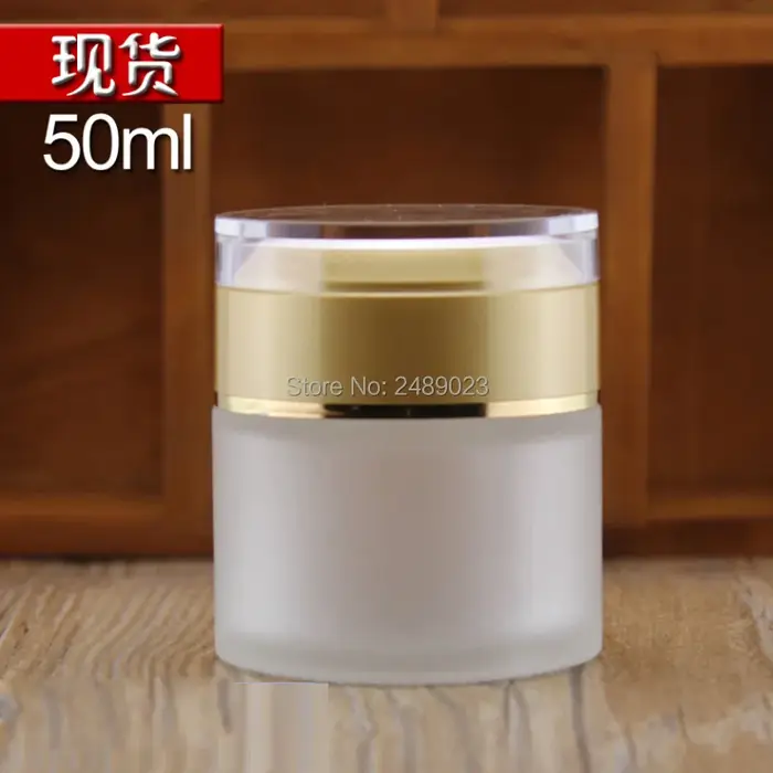 Pot cosmétique givré, 6 pièces, 20G 30G 50G, bouchon doré, conteneurs de crème en verre, petites bou